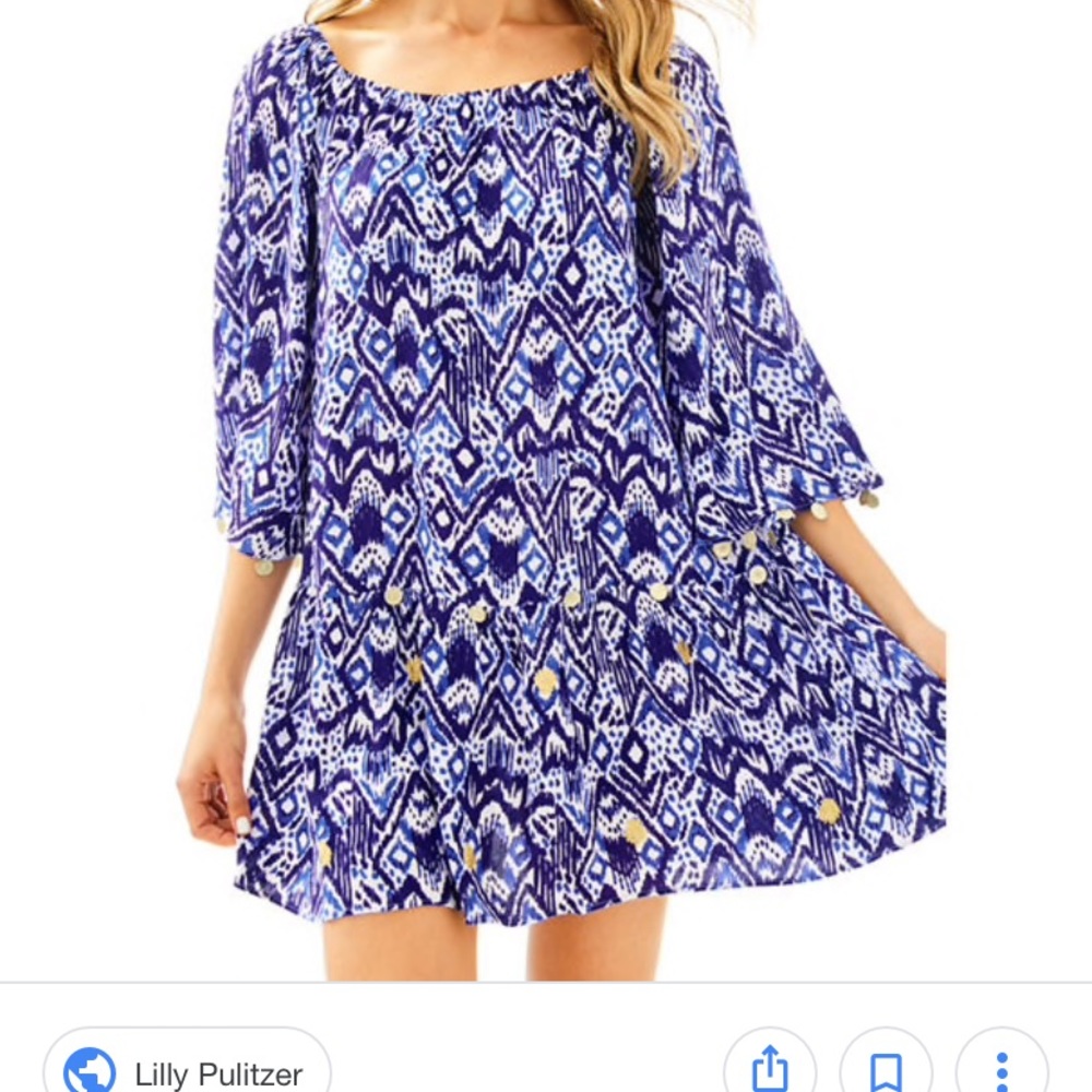 NWT Lilly Pulitzer Delaney Tunic Dress-Beckon Blue